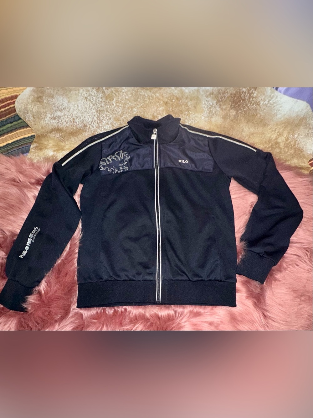 FILA Plug-In Racing Navy Zip-Front Track Jacket - Women's - Picture 4 of 9